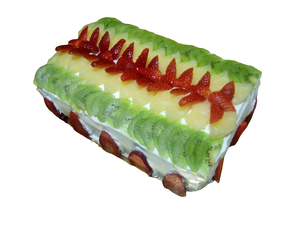 Bolo de frutas retangular