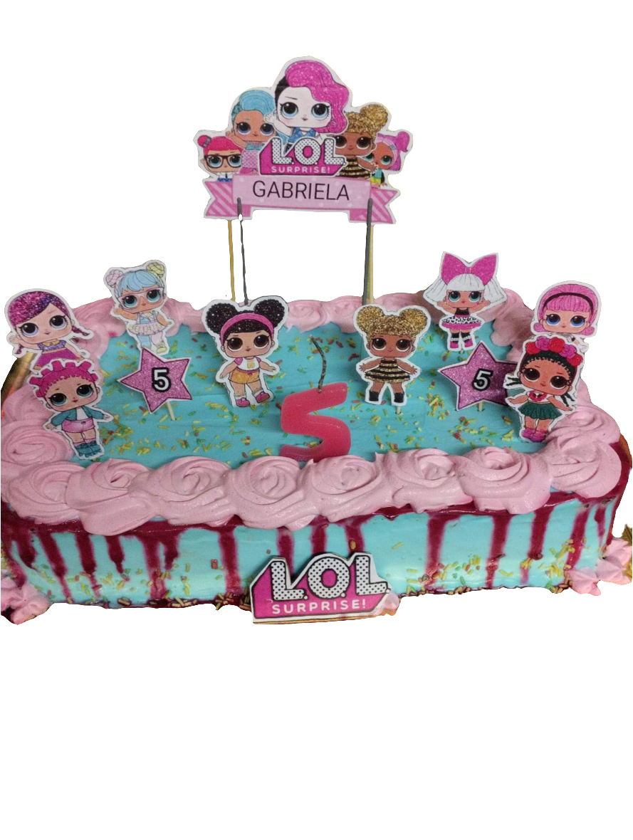 Bolo retangular com topper infantil